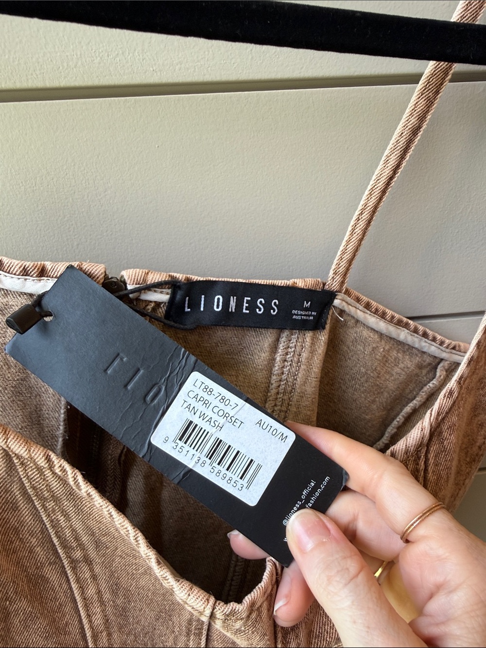 Lioness Capri Denim Taupe Corset Crop Top - Picture 3 of 8